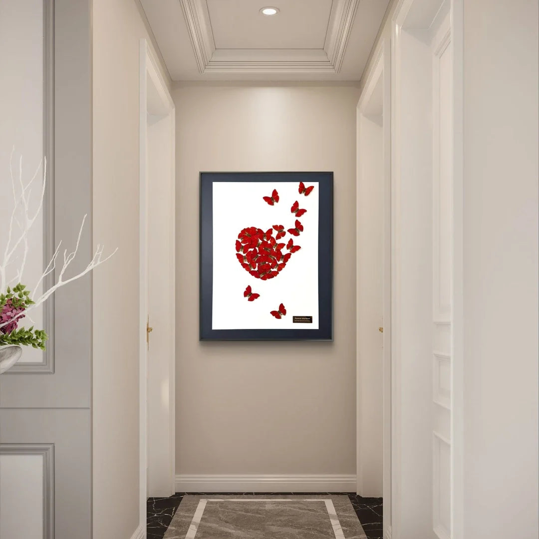 FLORAFLY "Heart in Bloom" luxury-style butterfly wall art real butterfly specimen frame decorative art housewarming gift - image 3