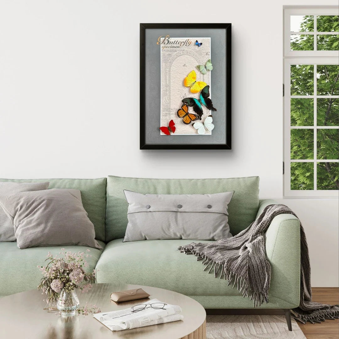 FLORAFLY "Spring" luxury-style butterfly assemblage vertical wood frame real butterfly picture frame simple decorative art gift - image 2