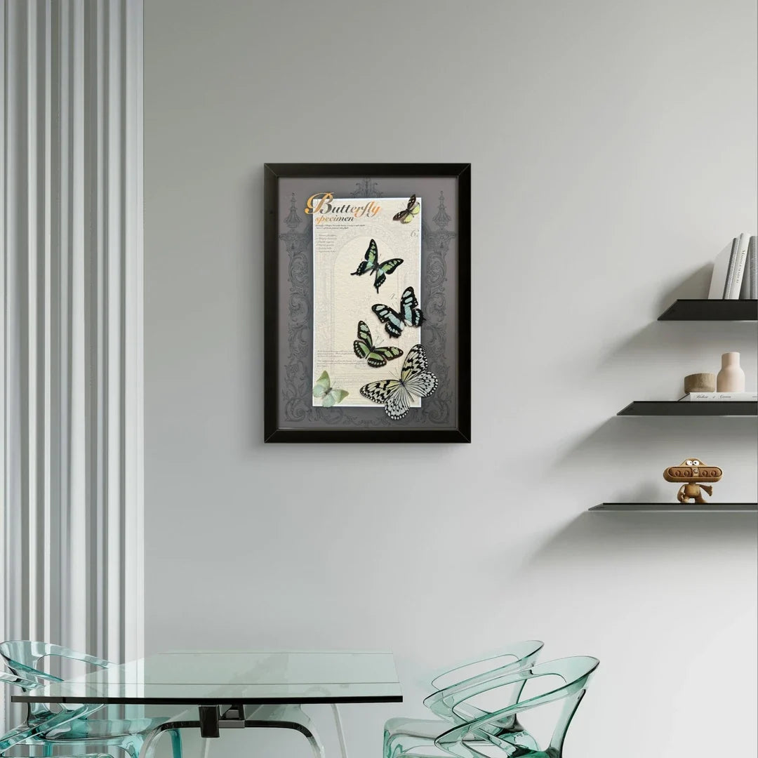 FLORAFLY "Summer" luxury-style butterfly assemblage vertical wood frame real butterfly picture frame simple decorative art gift - image 3