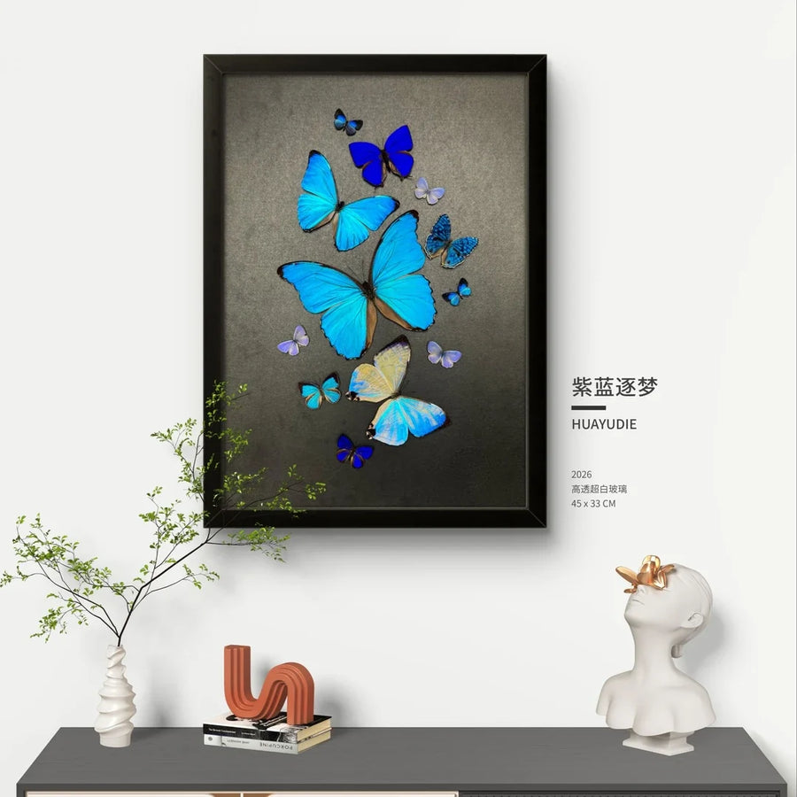 FLORAFLY "Purple and Blue Chasing Dreams" light luxury Italian decorative art living room bedroom entrance simple premium wall art