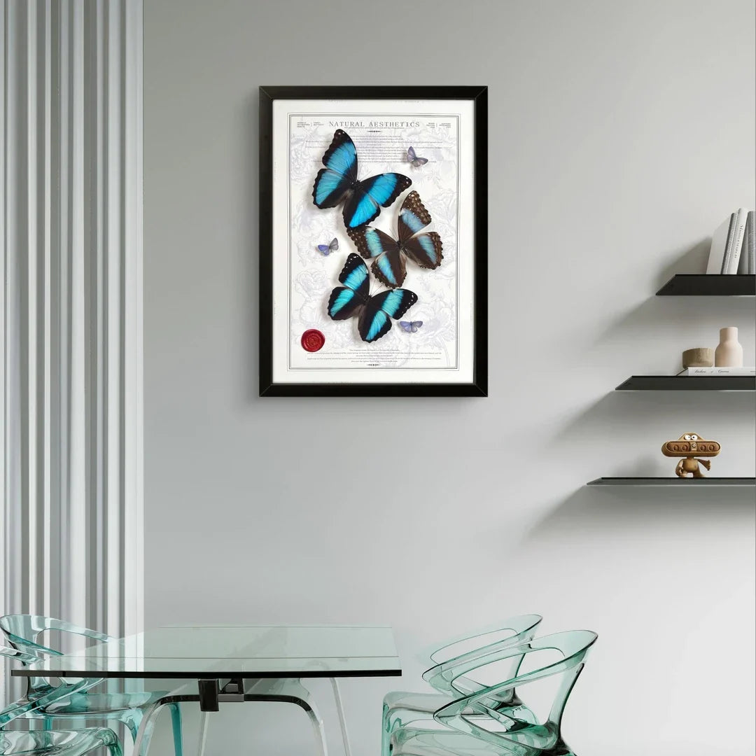 FLORAFLY "Triple Realm" luxury-style butterfly assemblage vertical wood frame real butterfly specimen frame decorative art gift - image 5
