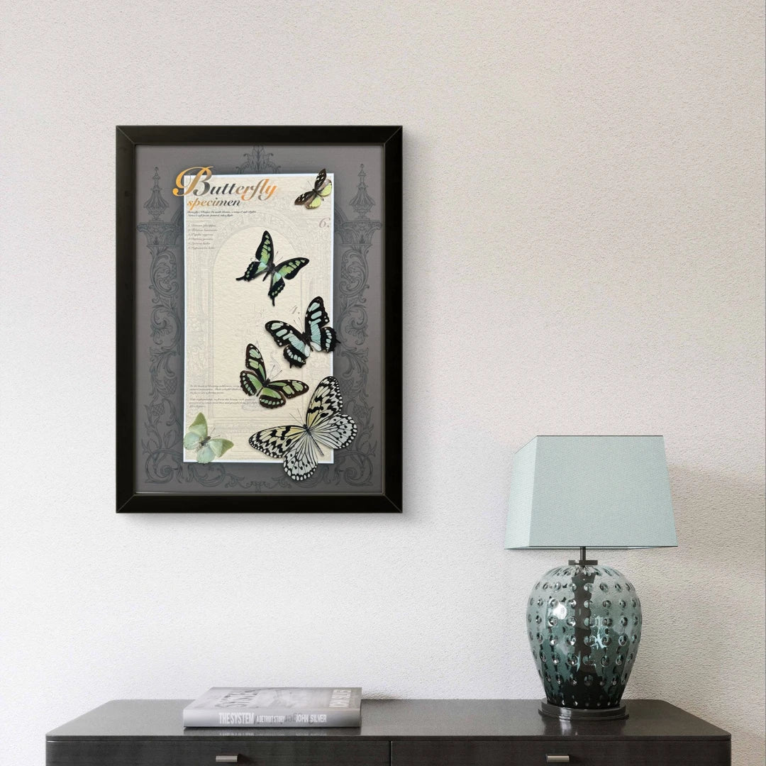 FLORAFLY "Summer" luxury-style butterfly assemblage vertical wood frame real butterfly picture frame simple decorative art gift - image 5