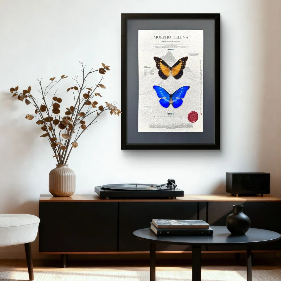 FLORAFLY "Goddess of Light" luxury-style butterfly assemblage vertical wood frame real butterfly specimen frame decorative art gift - image 3