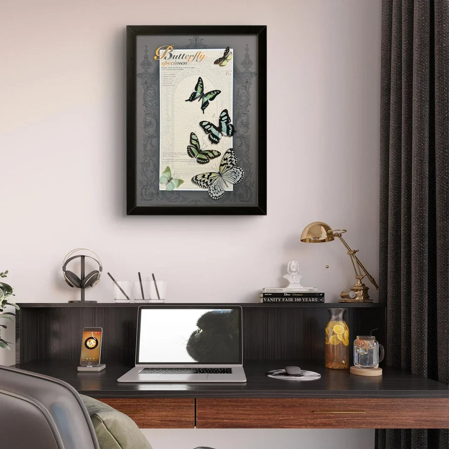 FLORAFLY "Summer" luxury-style butterfly assemblage vertical wood frame real butterfly picture frame simple decorative art gift