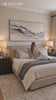 Large 3D Off-White Sea Texture Painting White Plaster Abstract Canvas Wall Art Decoration