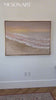 Large 3D Beige Sunrise Beach Ocean Waves Painting Sunrise Beach Canvas Wall Art Decor For Sale